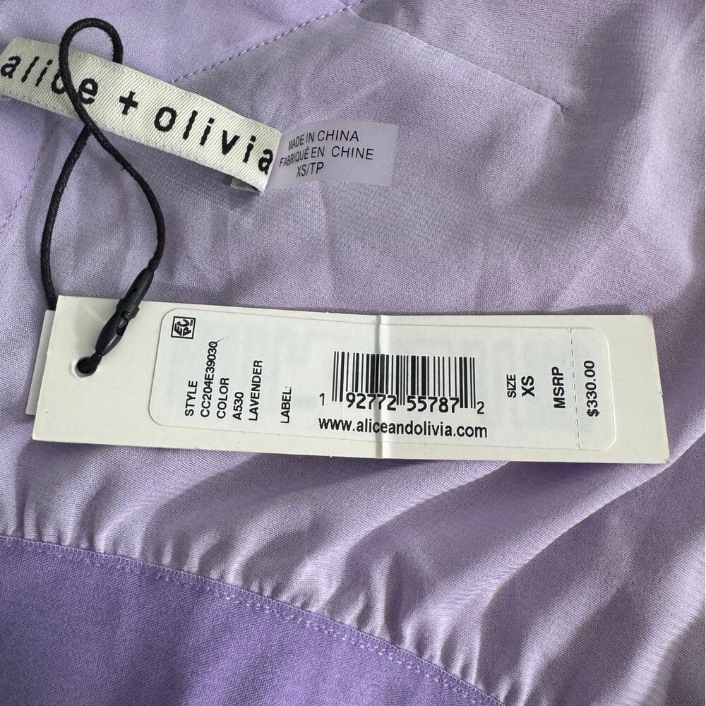 Alice and Olivia Frenchie Chainmail Halter Top metallic lavender purple size XS - Picture 11 of 15